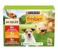 FRISKIES Sachets Repas Chien Viandes Légumes Gelée 12x85g