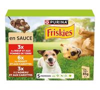 FRISKIES Sachets Repas Chien Viandes Légumes Sauce 12x85g
