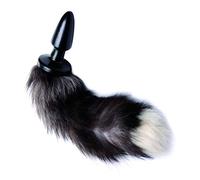 Frisky Black/White Fox Tail Anal Plug