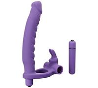 Frisky Purple Double Delight Dual Penetration Vibrating Rabbit Cock Ring
