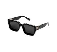 frissin Lunettes de soleil rétro noires Millionaire Shades de luxe pour hommes, lunettes de soleil carrées célèbres pour homme et femme, Petit or noir