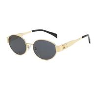 frissin Petites lunettes de soleil ovales avec monture en métal pour femmes, nuances de luxe, UV400, lunettes de soleil vintage pour hommes, Jykz826-c4
