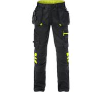 Fristads Pantalon d'artisanat 2595 STFP Noir/Jaune D88