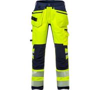 Fristads Pantalon stretch haute visibilité pour artisans, cl. 2 2707 PLU jaune/marine de sécurité C56