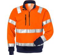 Fristads Sweatshirt haute visibilité, zippé, cl. 3 728 SHV, orange/marine XS
