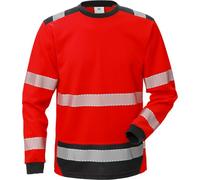 Fristads T-shirt de sécurité haute visibilité T-shirt manches longues KL. 3 7724 THV Haute visibilité-Rouge/Noir 3XL