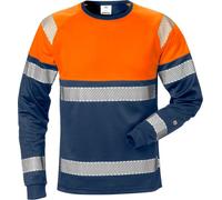 Fristads T-shirt haute visibilité T-shirt manches longues Cl. 1 7519 THV haute visibilité orange/marine M