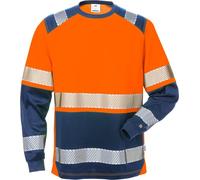 Fristads T-shirt haute visibilité T-shirt manches longues, cl. 2 7457 THV haute visibilité orange/marine 3XL
