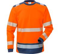 Fristads T-shirt haute visibilité T-shirt manches longues KL. 3 7724 THV Haute Visibilité Orange/Marine XXL