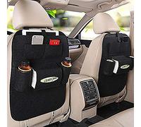 Fristee Lot de 2 Organiseur siège arrière de voiture pour enfant avec support pour tablette avec tapis de kick et siège cover-double Balck