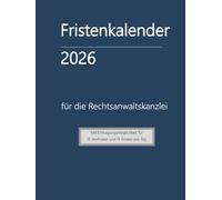 Fristenkalender 2026 im blauen Hardcover, 15 Fristen und Vorfristen pro Tag, Extraseite für Verjährung: für die Rechtsanwaltskanzlei mit deutschen Feiertagen, mit doppelter Fristenkontrolle