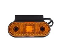 FRISTOM Feu de gabarit LED FT-020 orange 12-24V position latérale support coudé câble plat 0,5m E9 CEM boîtier résistant lampe de contour pour remorque camion machine engin