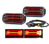 Fristom Feux arrière LED 12 V/24 V, clignotants dynamiques, jeu de câbles de 5 m avec fiche 13 broches