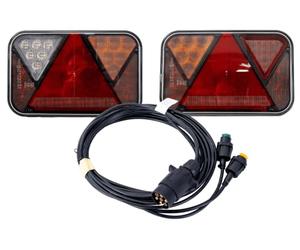 FRISTOM Kit déclairage FT-270 LED avec Faisceau Mantes 4m Prise 7 Broches 12V connecteurs baïonnette Feux arrière Gauche et Droit Set Complet pour remorque Plateau Utilitaire