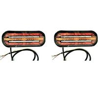 FRISTOM Lot de 2 feux arrière LED avec 3 fonctions clignotants dynamiques 12 V 24 V pour remorque