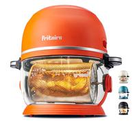 Fritaire - Air fryer. Friteuse à air en verre autonettoyante d'une capacité de 4,8 L avec système de chauffage par convection Vortex Whirlwind (Orange)