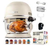 Fritaire - Air fryer. Friteuse à air en verre autonettoyante d'une capacité de 4,8 L avec système de chauffage par convection Vortex Whirlwind (Blanc)