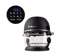 Fritaire - Air fryer. Friteuse à air en verre autonettoyante d'une capacité de 4,8 L avec système de chauffage par convection Vortex Whirlwind (Noir) F