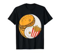 Frites Burger Drôle T-Shirt Graphique avec Valeur, Homme, Noir, M