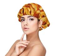 Frites Burger Fast Food,Bonnet de nuit en satin réglable en soie pour adulte, bonnet de nuit élastique pour femme