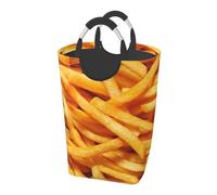 Frites Burger Fast Food,Panier à linge pliable, grand bac de rangement résistant avec poignées, 50 L