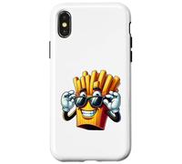 Frites de Dessin animé Cool avec Lunettes de Soleil Amateur de Film Coque pour iPhone X/XS