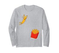 Frites sautant dans Un Seau drôle Fast Food Box Kawaii Manche Longue