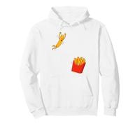 Frites sautant dans Un Seau drôle Fast Food Box Kawaii Sweat à Capuche
