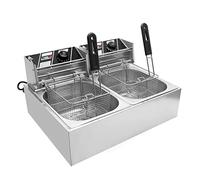 Friteuse, 12 L en Acier Inoxydable, Appareil De Cuisine pour Traiteur, Friteuse avec Contrôle De Température Et Panier pour Usage Domestique Et Commercial