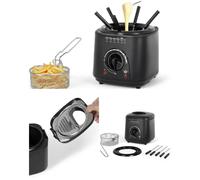 Friteuse 2 EN 1 - 950W - 1L - Thermostat réglable 80°-190° C- Fondue électrique