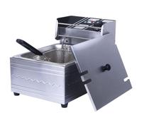 Friteuse 20L Electrique INOX, Friteuse Commerciale 3500 W avec paniers et couvercles, double cuve, avec contrôle de la durée et de la température (Friseur double 20L)