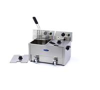 Friteuse 2x 8 L 2 Paniers avec robinet Friteuse - Double poêle - Professionnelle - Inox - 16 litres - Avec robinet de vidange