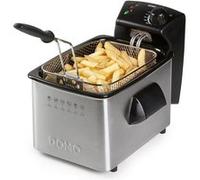 DOMO Friteuse électrique inox DO464FR – 3 L, 2200 W – Argent/Noir