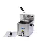 Friteuse 8 L 1 Panier avec robinet Friteuse - 1,5 KG Frites - Professionnelle - Inox - Friteuse 8 litres