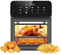 Friteuse à Air, 12L Friteuse sans Huile avec Fenêtre de Visualisation avec Cloison Amovible Écran avec Tactile LED, Multifonction