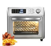 Friteuse à Air 1600 W Four à Air Chaud avec Affichage LED et 10 Fonctions Grand Four Électrique Sans Huile 26 L, Acier Inoxydable