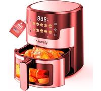 Friteuse à air 6 L avec écran tactile en verre et fenêtres transparentes, four à friteuse à air 10 en 1 en acier inoxydable avec contrôle de la température pour rôtir, cuire et griller (HL1)