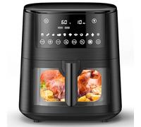 Friteuse à air 7,2L avec fenêtre de visualisation, Airfryer XXL 13-en-1 avec maintien au chaud, préchauffage, décongélation, rappel de secouer, minuterie - Cuisson saine sans huile et faible en gras