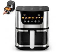 Friteuse à air 8L 1400W Air Fryer avec 7 programme Visibilité intelligente Cuisson sans ou peu d’huile repas plus sain Convient pour 4 à 8 personnes jusqu'à 200°C