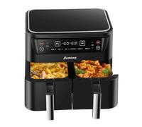 Friteuse à air 8L, friteuse à air double zone 6 en 1 pour rôtir, cuire au four, déshydrater, dégivrer et réchauffer, idéale pour les repas rapides, friteuse à air pour usage familial