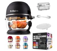Friteuse à air autonettoyante de 5 litres avec visibilité à 360°, non toxique, sans BPA, vortex de 400 F pour une cuisson uniforme, fonctions 6 en 1, rôtisserie, rôti, cuisson au four, garantie