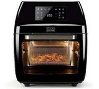 BLACK+DECKER BXAFO1200E - Friteuse sans huile combiné four 1700W, 12L, température régulable 40º-200ºC, 8 programmes prédéfinis, porte transparente, lavable au lave-vaisselle, accessoires multiples