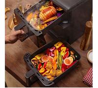 Cecotec Friteuse à Air sans Huile - Air Fryer 10L Cecofry DuoLevel 10000 DuoSize Window. 2000W, Design Vertical, 2 Cuves de 3.5L et 6.5L, Sync, 10 Menus, Température 80-200ºC, Fenêtre, Panneau Tactile