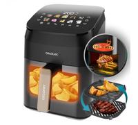 Cecotec Air Fryer Cecofry&Grill Smokin' 8500. Friteuse à Air sans Huile, Grill, Plancha, Fonction Fumoir, Résistance Double, Cuisson Uniforme, Idéale pour Viandes et Pizzas