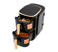 Friteuse à air chaud, 12 l, à 2 compartiments avec fenêtre, four multifonction de 2400 W, Airfryer double couche, four à air chaud avec paniers à frire, fonction minuterie