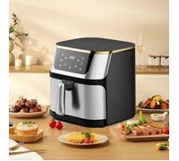 Friteuse À Air Chaud 12L En Acier Inoxydable Avec Écran Tactile, Four À Air Chaud Multifonction 2800W, Grande Capacité Familiale