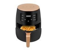 Friteuse à air chaud, 3,5 l, 2400 W, avec minuterie et réglage de la température, friteuse avec peu d'huile, 80 à 210 °C, 5 à 70 min, pour 2 à 7 personnes, noir/doré