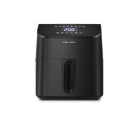 Friteuse à air chaud 4,5L 1350W Noir, écran tactile LED, 8 menus rapides, fonction DIY et préchauffage, minuterie 60min, cuisson saine sans huile