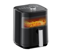 Friteuse À Air Chaud, 4Lfour À Friture sans Huile, Multifonction 5 en 1, pour 2 À 3 Personnes, Commandes Manuelles, Panier Antiadhésif Amovible,Noir,285mm*222mm*285mm