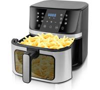 Friteuse à air chaud 7L XXL 1800W avec hublot MalTec 12 programmes LED écran tactile AirFryer pauvre en calories anti-adhérent protection contre la surchauffe